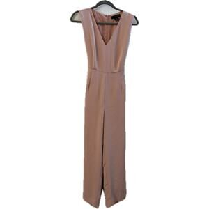 Tahari Blush Pink Bow Back Wide Leg Jumpsuit Size 2